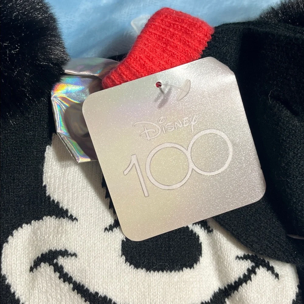 Disney's 100th Anniversary Minnie Toddler Pom Poms and Bow Hat and Glove Set
